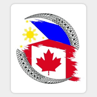 Tribal line Art / Philippines and Canada Flag Magnet